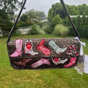 COWGIRL BOOTS BEADED BAG